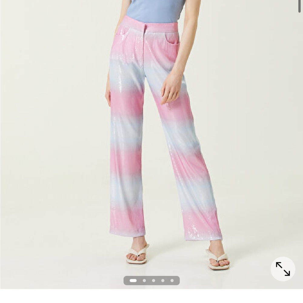 NWT ✨ ANIM ‘Gilly’ Sequined Colorblock Sparkle Trousers XS